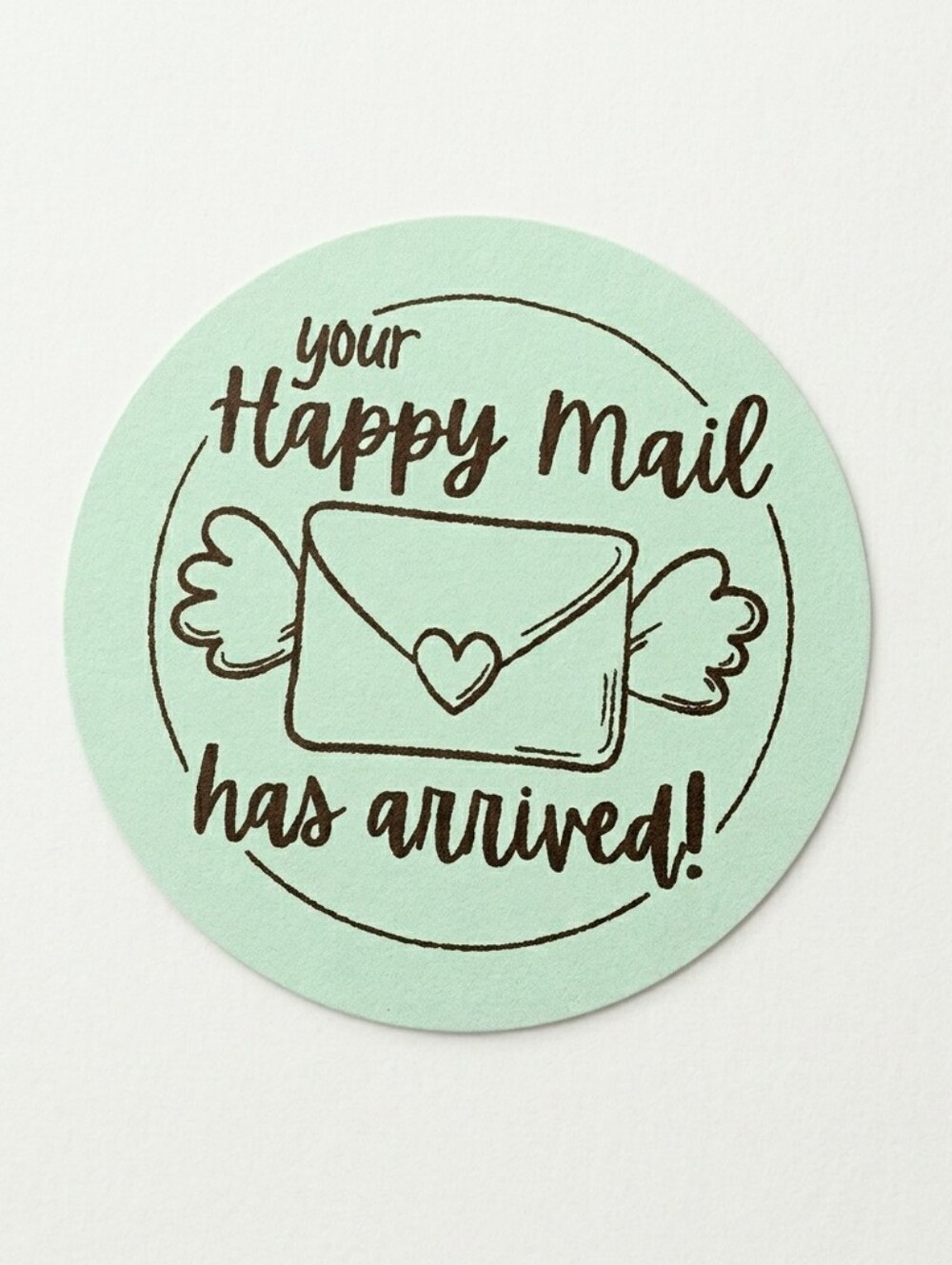 3/$15 50pc 2” Happy Mail Has Arrived Stickers Mint Green Packaging Labels